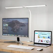 dvojna LED namizna svetilka - nastavljiv dotik, 5 barv, 80 cm