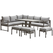 VRTNA GARNITURA metal, tekstil antracit, siva
