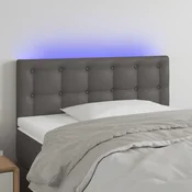 Vidaxl vidaXL Vzglavje postelje z LED svetlo sivo 100x5x78/88 cm umetno usnje