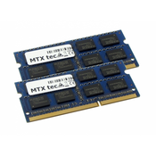 MTXtec MTXTEC 4GB komplet 2x 2GB DDR3 1333MHz SODIMM DDR3 PC3-10600, 204 PIN RAM pomnilnik za prenosnik, (20480189)