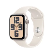 Apple Watch SE: GPS, 44mm, ohišje iz aluminija v zvezdnati barvi, pašček Sport Band v zvezdnati barvi - M/L