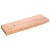 Vidaxl Stenska polica svetlo rjava 60x20x4 cm trdna hrastovina