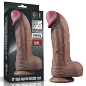 LoveToy 11 Dual Layered Silicone Cock XXL Brown