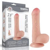 7 Dildo s premičnim dvoslojnim materialom in drsno kožo - Telesna