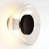 MARSET Aura LED stenska svetilka, O 18 cm, prosojna - Dnevna soba/jedilnica - Dizajn - črna, prosojna - Steklo