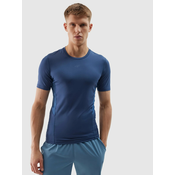 Mens slim sports T-shirt made of recycled 4F materials - denim