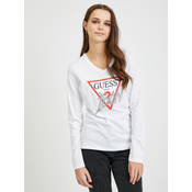 Guess Icon White Womens Long Sleeve T-Shirt - Women