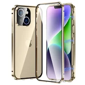 Overboard Ovitek za iPhone 14, dvojno magnetno steklo, zlat