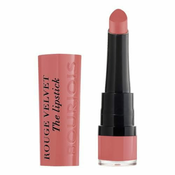Bourjois Paris Rouge Velvet The Lipstick mat šminka 2.4 g Odtenek 02 flaming´rose