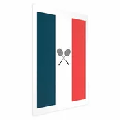shumee Plakat - Francoske zastave in črni badmintonski loparji
