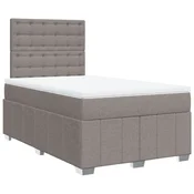 Vidaxl Box spring postelja z vzmetnico taupe 120x190 cm blago