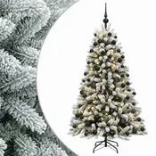 Vidaxl Umjetno božično drevo z okrasnimi kroglami 210 cm 300 LED