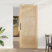 vidaXL Drsna vrata Naravna in bela 86 x 211 cm Trdna borovina