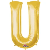 Amscan Balon iz folije Mini - črka U 33 cm zlato