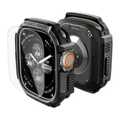 Ovitek SPIGEN RUGGED ARMOR & kaljeno steklo za Apple Watch Ultra 1/2/3 (49 mm) mat črna