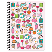 Školska bilježnica sa spiralom Keskin Color Sweet Fun - ?4, 80 listova, mali kvadrati, asortiman
