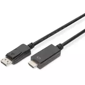 Digitus Kabl Display port 1.2 na HDMI2.0 4K, 2m, Crni
