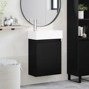 vidaXL vidaXL Kopalniška omarica s tapo Črna 45,5 x 22,5 x 84 cm, (5000245358)