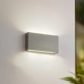 Lindby LED-stenna svetilka za zunanjo uporabo Jarte, srebrna, kovinska, 17 cm, - Sodobni - ščetkan aluminij, prozoren