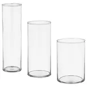 CYLINDER Set vaza, 3 kom., bistro staklo
