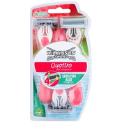 Wilkinson Sword Quattro Ženski brijac Smooth Sensitive Beauty, 3 komada