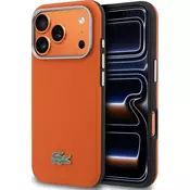 Lacoste PVC Petit Pique Semi Wrap MagSafe ovitek za iPhone 17 Pro Max oranžen