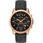 ARMANI EXCHANGE Analogna ura rožnato zlata/črna
