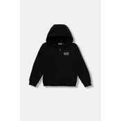 EA7 Emporio Armani pulover s kapuco otroški z bombažem