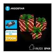 Aigostar- LED Vanjska božicna dekoracija 3,6W/31/230V 2700K 20/25/30cm IP44 pokloni