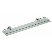 Steklena polica z obešalnikom OMEGA E, 600 x 130 mm, kromasta - 10