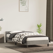 vidaXL Posteljni okvir z vzglavjem svetlo siv 90x200 cm žamet