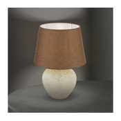 ORION Masai stolna lampa, krem/smeda, visina 46,5 cm, keramika/lan - Dnevni boravak/blagovaonica - krem, smeda