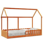 MAISON CHIC Otroška postelja - Otroški ležaj - Otroški posteljni okvir voščeno rjav 90x200 cm trdna borovina, (21698359)