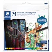 Barve lesene 24barv super mehka črna zasnova journey staedtler 149c c24 blister