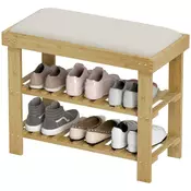 Homestar Čevlji klop 60x29x49 cm krem bela