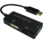 VALUE Value DisplayPort/DVI/HDMI/VGA adapterski kabel DisplayPort vtič, DVI-D 24+1-polna vtičnica, HDMI-A vtičnica, VGA 15-polna vtičnica 0.1 m črna 12.99.3, (20416978)