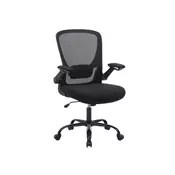 Songmics Ergonomski pisarniški stol 66x60x99-107 cm Črn