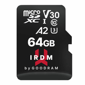 slomart karta goodram irdm microsdxc 64 gb class 10 uhs-i/u3 a2 v30 (ir-m2aa-0640r12)