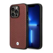 Bmw Etui BMW Leather Diamond Pattern na iPhone 14 Pro Max - burgundowe