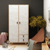 Hanah home Ormar Suwon 100x190x52cm Hrast-Sivi