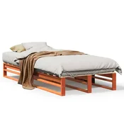 shumee vidaXL Posteljni okvir brez vzmetnice rjave barve 75x190 cm borovina
