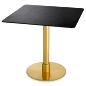 Casa Padrino luxury dining table black/brass 80 x 80 x H. 75 cm - Square stainless steel kitchen table with ceramic table top - Dining room furniture - Luxury furniture - Luxury furnishings