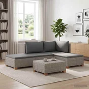 4 kos Ratan lounge set s blazinami GENDT Naravni rattan