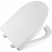 Straniščna deska DONA, polipropilen/bela - Bela - 24 - 45.00 - Polipropilen - SOFT CLOSE - Aqualine - 36.10 - V obliki črke D - 36,1x45 cm