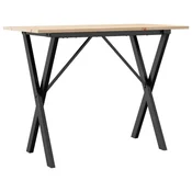 Vidaxl Jedilna miza X okvir 100x50x75 cm trdna borovina jeklo