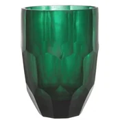 Casa Padrino luxury glass vase green A� 18 x H. 24 cm - Mouth blown flower vase - Round decorative flower vase - Decorative accessories - Decorative glass vases - Luxury accessories