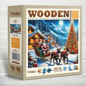 WOODEN CITY Lesena sestavljanka Božičkove sani 505 kosov
