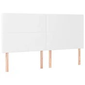 Vidaxl Vzglavje postelje belo 160x5x118/128 cm umetno usnje