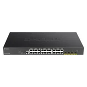 D-Link D-Link 24-portni Gigabit PoE pametno upravljano stikalo, 4x 10G SFP+, 370W