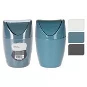 eoshop Okrogli plastični odpadni koš z nagibnim pokrovom 1,5 l, barvni miks